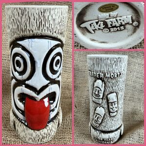 Trader Mort's Tiki Mug Tiki Farm Bone White Glaze San Diego Shelter Island 3rd